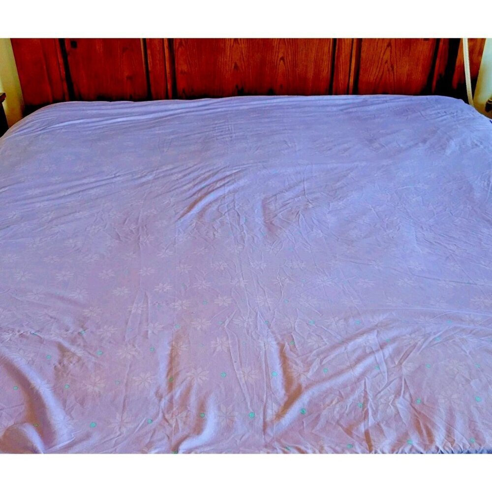 Disney Frozen Flat Sheet Twin Size Bedding Purple Snowflakes
